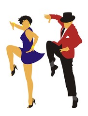 Man and woman dancing Charleston