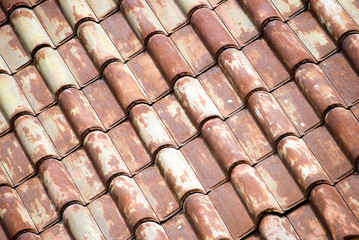 Background of diagonal roof tiles