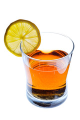 Party drink in a glass with lemon slice