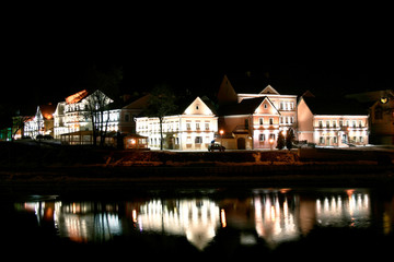 Fototapeta premium Night city reflection