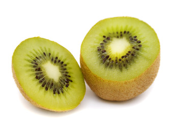 Fototapeta premium fresh kiwi slices isolated on white