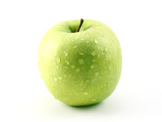 Apple in waterdrops