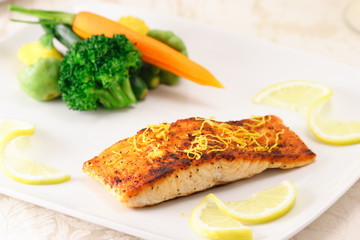 organic veggies and wild salmon