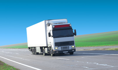 truck on a road.