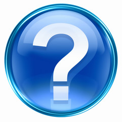 question symbol icon blue, isolated on white background.