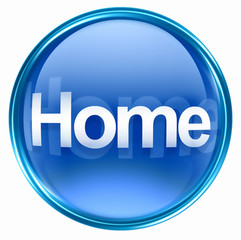 home icon blue, isolated on white background.