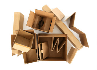 Cardboard boxes, view from top