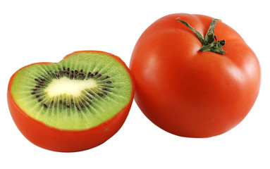 Genetic engineering - tomato with kiwi inside