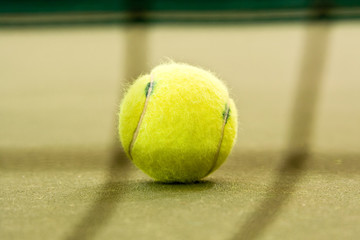 a tennis ball on the court