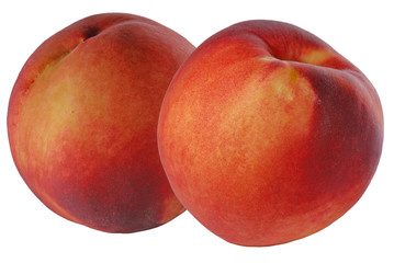 Peaches isolated on white background