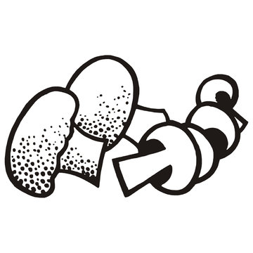 black and white mushrooms graphic clip art preview