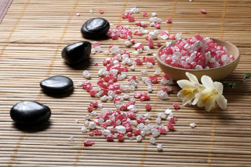 Zen aromatherapy salt and flowers