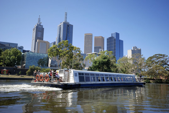 Sight seeing boat on the Yarra river in Melbourne
