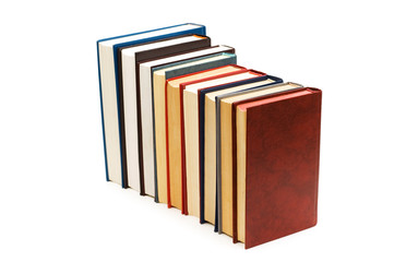 Stack of books isolated on the white background