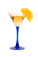Cocktail with orange isolated on the white background