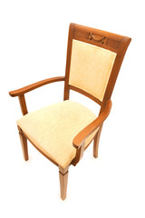 Wooden arm chair isolated on the white