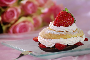 Erdbeerkuchenstück
