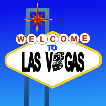 welcome to Las Vegas sign with dice