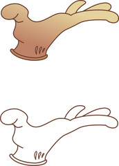 A waiter hand in white glove