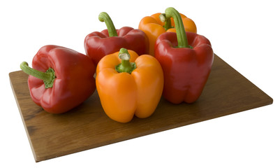 Red and orange peppers