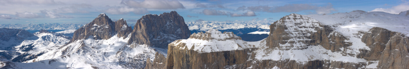 Beautiful winter mountain landscape panorama