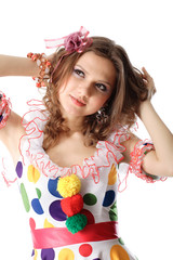 Teen girl in party dress