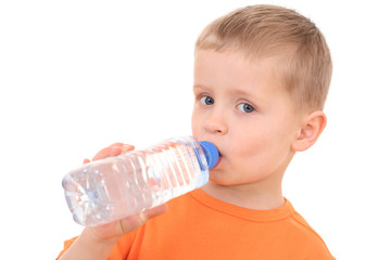 boy and bottle of water