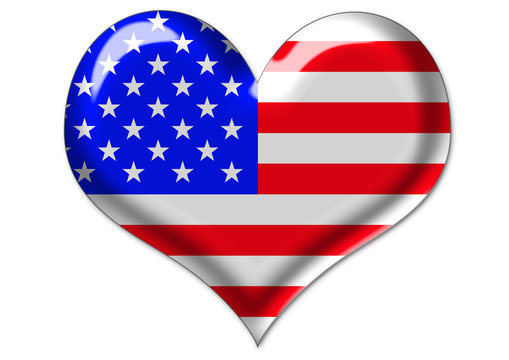 USA flag in heart