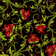 Decorative floral pattern, vector illustration 