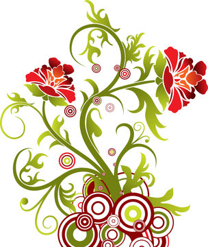 Decorative floral background, vector illustration 