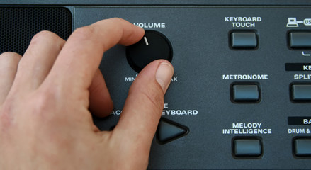 control panel of a synthesizer