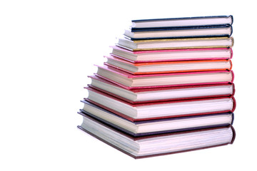 hardcover books stack isolated on white