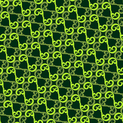 Seamless green ornament vector pattern