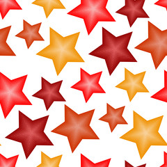 Seamless vector texture with 3d stars on white