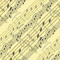 Seamless wallpaper with music notes