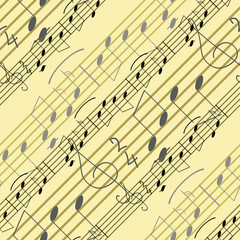 Fototapeta premium Seamless wallpaper with music notes