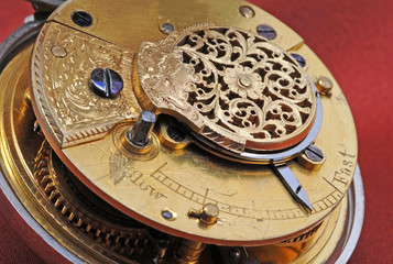 Details of very old pocket clock machine