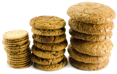 three stack of cookies