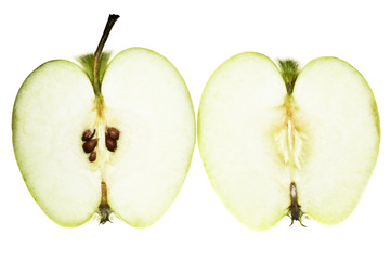 Green apple slices