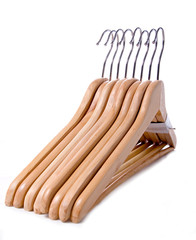 pack of eight wooden clothes hangers