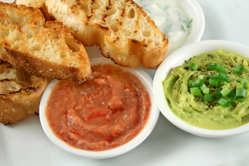 Three Dips And Turkish Bread
