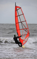 Windsurfer in winter