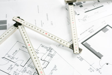 Measurement tool over blueprints