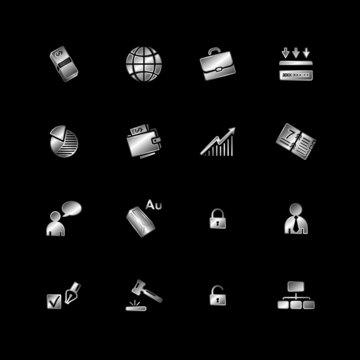 Silver Business Icons