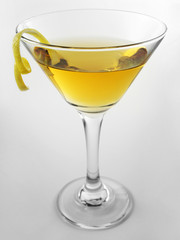 Martini Glass with Twist of Lemon Garnish