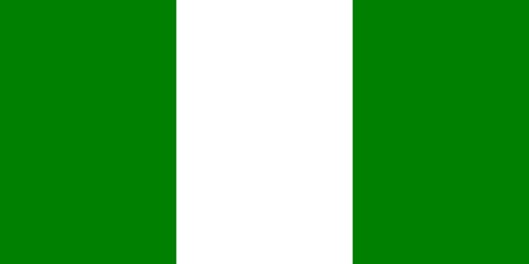 geen and white flag of nigeria with official proportion