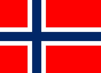 red and blue flag of norway with official proportion