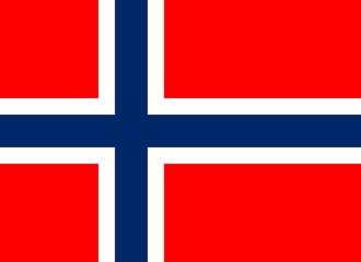 Naklejka premium red and blue flag of norway with official proportion