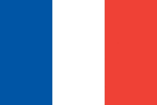 blue, white and red flag of france with official proportion
