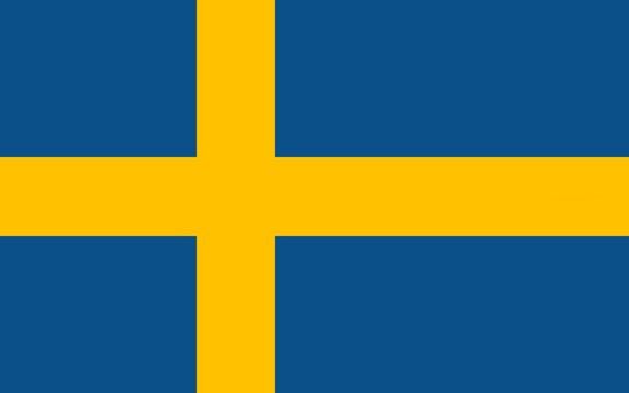 blue and yellow flag of sweden with official proportion